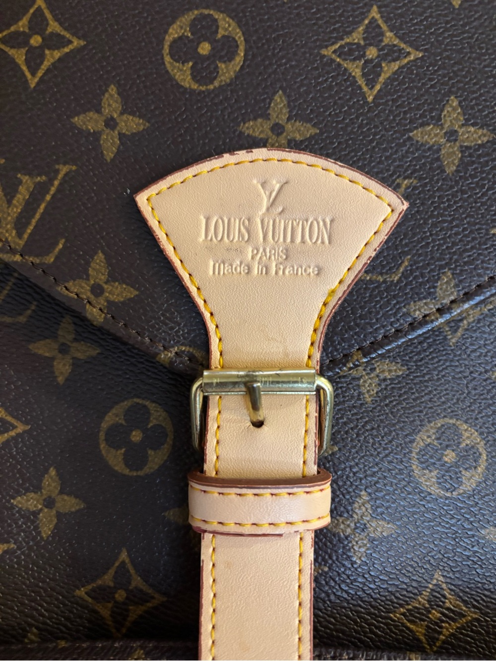 Louis Vuitton Monogram Canvas Satchel with Natural Leather Trim